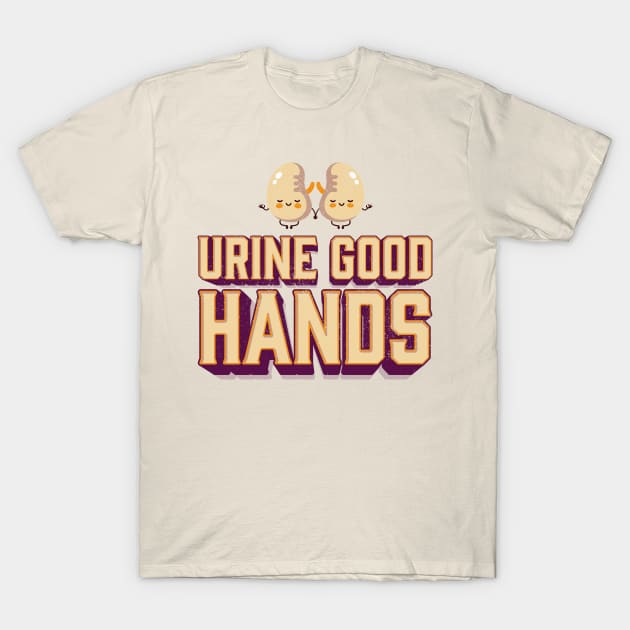 Kidney disease Urine Good Hands Kidney Care Pun Vintage T-Shirt by Icrtee